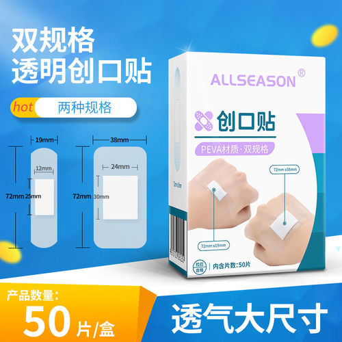 医用透明加宽创可贴防水透气隐形