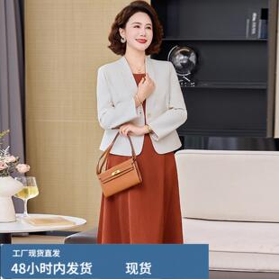 妈妈春装连衣裙套装2026新款喜婆婆婚宴装优雅大气中老年女装礼服