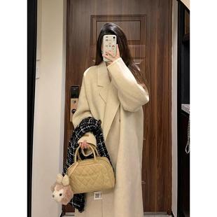 羽绒服内胆呢子大衣女款2025秋冬季新款高级感小个子加厚毛呢外套