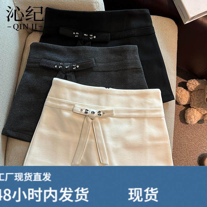 小香风千金呢子半身裙女2026新款秋冬季气质蝴蝶结A字高腰短裙裤,运动/瑜伽/健身/球迷用品,瑜伽短裙,淘宝优惠券,粉丝福利购,淘宝优惠卷