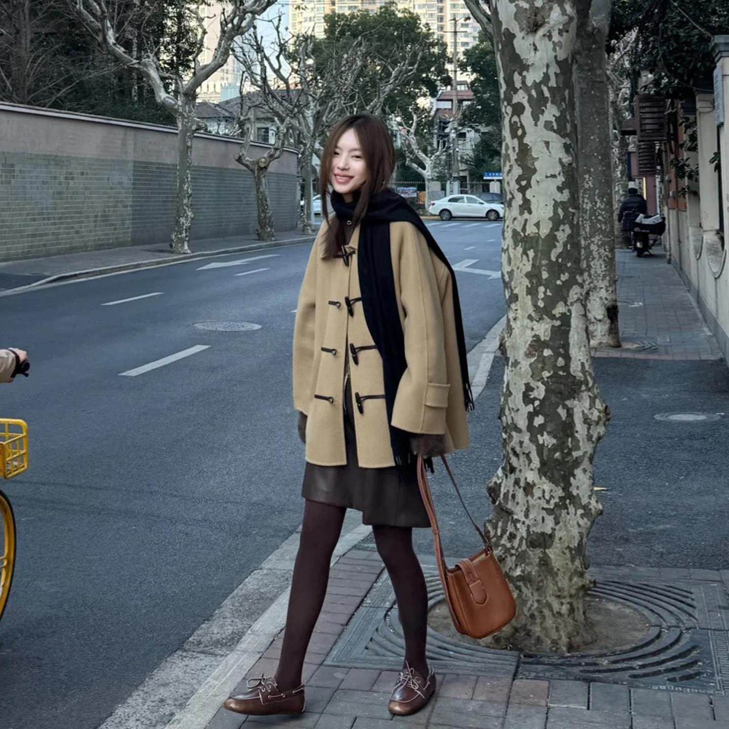 驼色英伦风翻领休闲毛呢外套女秋冬小个子牛角扣宽松百搭呢子大衣,运动/瑜伽/健身/球迷用品,广场舞套装,淘宝优惠券,粉丝福利购,淘宝优惠卷