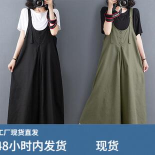 大尺码女裤胖mm檰蔴阔腿连身抱婴袋裤女夏季薄款裤子2026新款裤裙