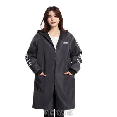 女工外套时尚加绒罩衣女2025新款冬女大防污家用中长风衣加厚女士