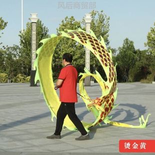 舞龙彩带道具手甩龙身彩绸龙成人健身广场舞空竹龙学生耍龙飘带杆