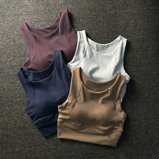 高强度亲肤一体杯跑步防震运动文胸速干透气内衣训练女瑜伽背心