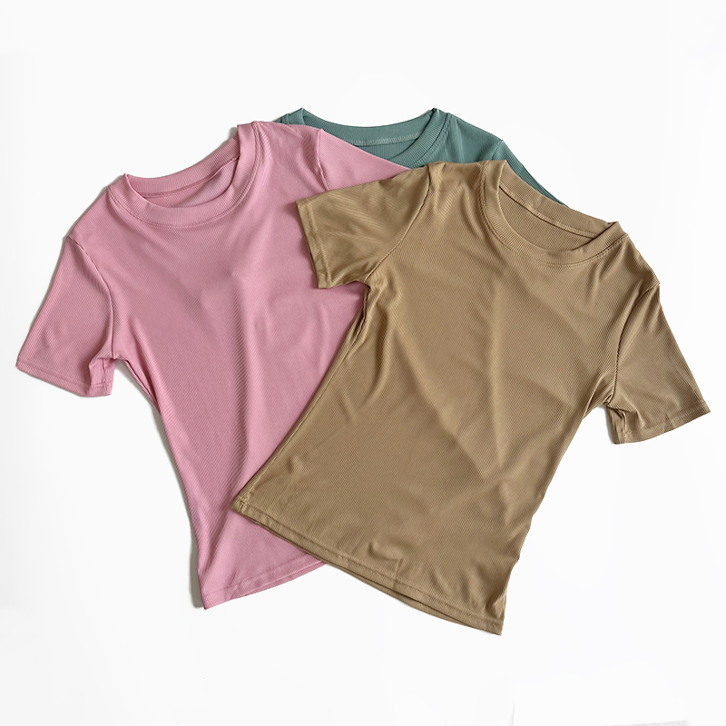 吸湿排汗健身跑步夏季螺纹正肩款