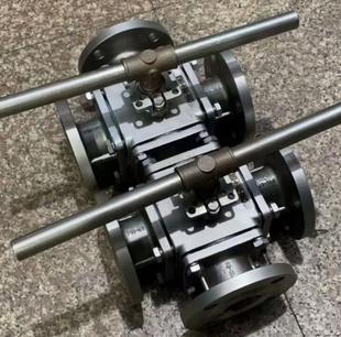 2205双相钢手动高平台三通球阀Q44F，Q45F气动双相钢法兰球阀