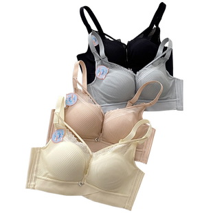 2025新款爆款胸前交叉内衣女小胸聚拢收副乳防下垂文胸三排扣胸罩