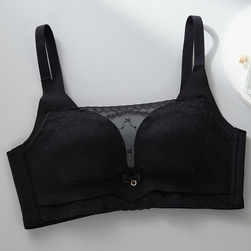 新款黑色蕾丝抹胸防走光内衣女