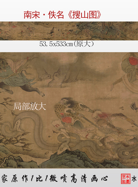 临摹画稿底稿高清微喷宋搜山图