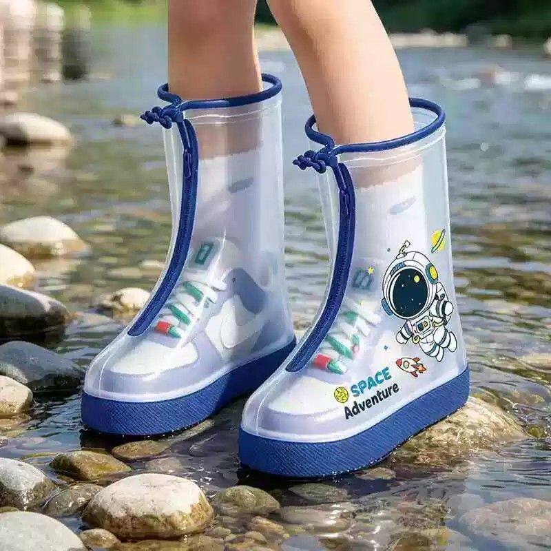儿童雨鞋套幼儿园宝宝上学专用防水防滑加厚耐磨男女小孩卡通鞋套