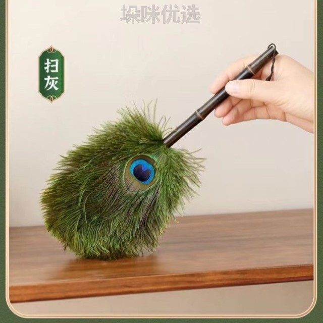 孔雀翎掸子家用除尘加长大号静电风入松孔雀羽毛鸵鸟缝隙
