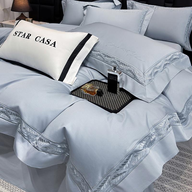 超柔软长绒棉丨高端A类棉四件套100全棉裸睡床单被套高级感厂家