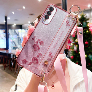 手机壳nove8es保护硅胶套CHL一AL60全包nowa防摔novo软壳腕带女板note8斜跨可背挂绳 适用于华为nova8se活力版