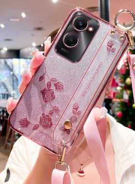 适用于vivoy37手机壳vivo保护y37pro硅胶套y37m镜头全包V2357A防摔EA软壳voy腕带por斜挎可背m5g挂绳375g花朵