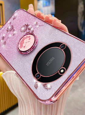 适用于华为荣耀X50gt手机壳honor X50GT保护5G硅胶套ALP一AN00全包防摔软壳x5ogt闪粉玫瑰ALPAN指环支架TG花