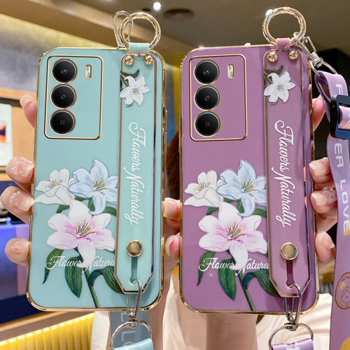 realmeV70手机壳百合花全包壳