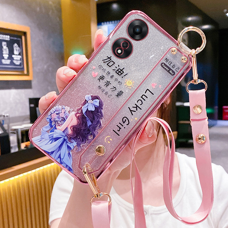 适用oppoA58手机壳oppo保护A58x硅胶套5G全包opa防摔oppa软壳opopa腕带oopoa斜跨挂绳x5g少女心585g捧花0pp0