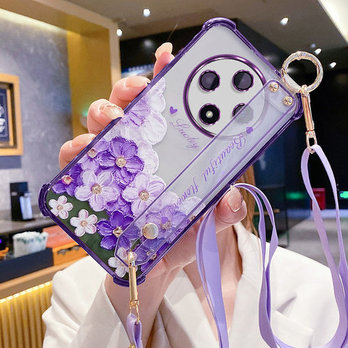适用vivoy500手机壳油画花朵外壳