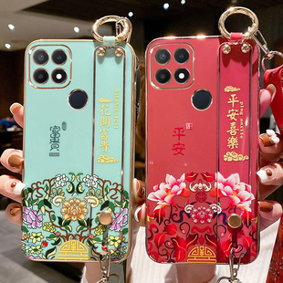 适用于realmeV3手机壳realme真我V3保护5G硅胶套RMX2200腕带opporealmev中国风镜头全包防摔oppo软壳女潮v35g