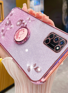 适用于oppoA52手机壳oppo保护A52硅胶套PDAM10全包防摔opa软壳oppa小众opooa闪粉玫瑰opopa指环支架0PP0花oop