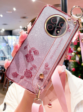 适用于真我13pro十手机壳realme13por保护硅胶套RMX3920全包防摔3989软壳oppo腕带+斜挎可背挂绳plus花朵新款