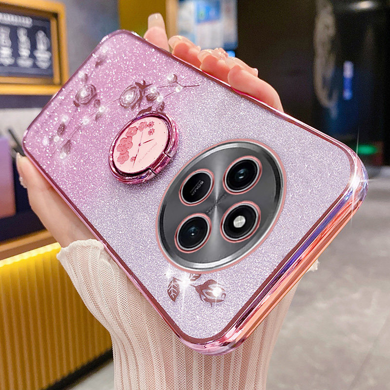 适用红米14R手机壳小米redmi14R保护5g硅胶套2411DRN47C镜头全包防摔软壳r5g闪粉玫瑰指环支架花水钻新款外壳