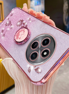 适用红米14R手机壳小米redmi14R保护5g硅胶套2411DRN47C镜头全包防摔软壳r5g闪粉玫瑰指环支架花水钻新款外壳