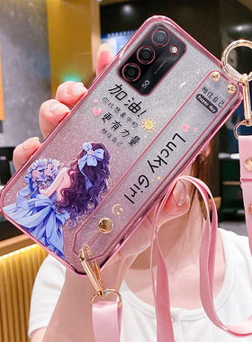 适用oppoA55手机壳oppo保护A55s硅胶套5G全包opa防摔oppa软壳女opopa腕带oopoa555g斜跨挂绳s5g少女捧花0pp0