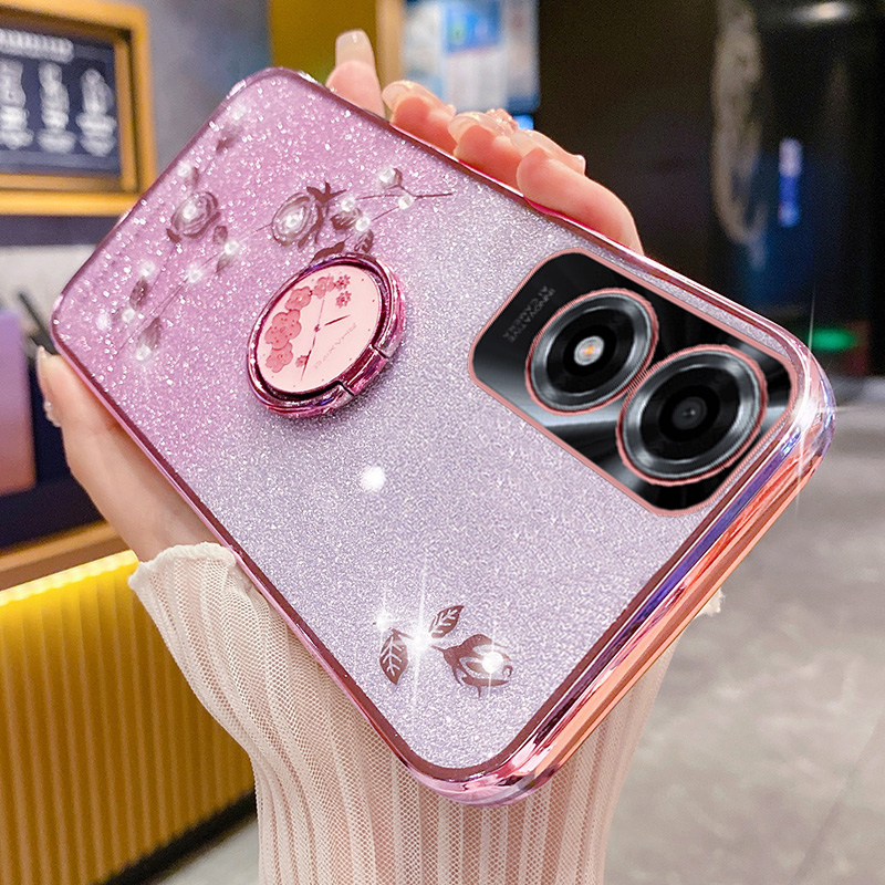 oppoA2x手机壳玫瑰花支架