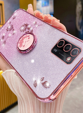 适用于oppoA55手机壳oppo保护A55s硅胶套5G全包opa防摔oppa软壳opopa闪粉玫瑰oopoa555g指环支架s5g花0pp0水