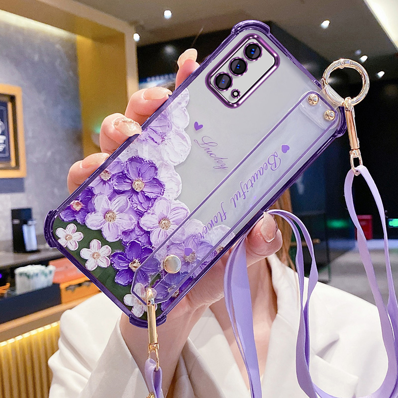 艾欧芭适用oppoA93手机壳oppo保护A93硅胶套5G版镜头膜全包opa防摔软壳opopa花朵新款oopoa935g斜跨挂绳0pp0
