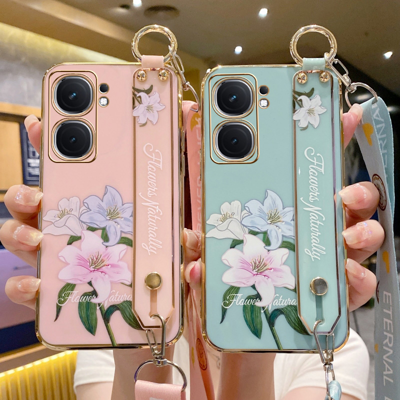 vivoiqooneo9手机壳百合花挂绳