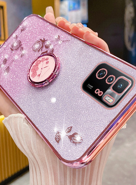 适用于红米note10pro手机壳小米noto10保护硅胶套5G全包防摔redmi软壳por闪粉玫瑰nont指环支架redminote花10