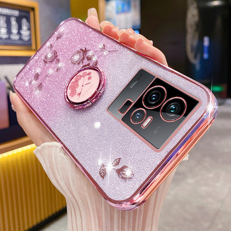 vivoiqoo11手机壳玫瑰花支架