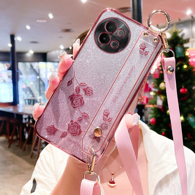 vivoS18e手机壳玫瑰花挂绳
