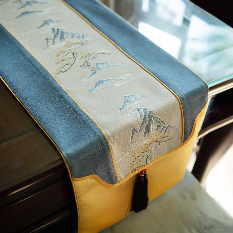 高端新中式桌旗禅意茶席床旗茶台布艺长条茶几布棉麻茶旗茶桌布,居家布艺,桌旗,淘宝优惠券,粉丝福利购,淘宝优惠卷