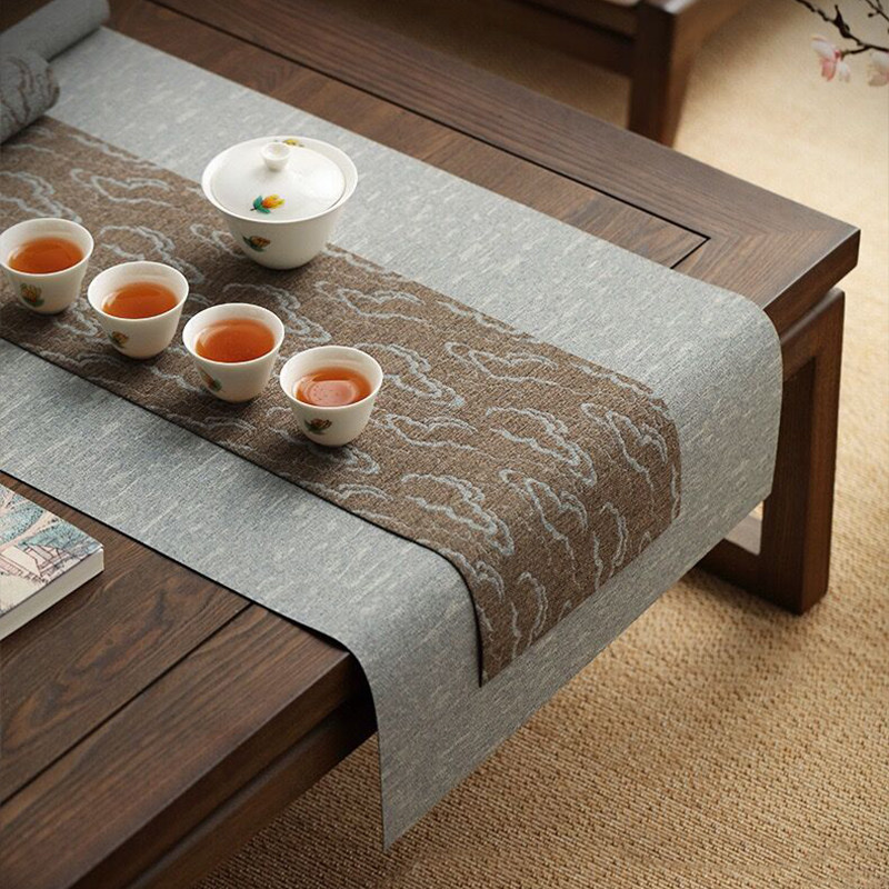 茶桌桌旗禅意茶席防水侘寂风棉麻布干泡茶布桌垫祥云茶垫布台茶布,居家布艺,茶席,淘宝优惠券,粉丝福利购,淘宝优惠卷