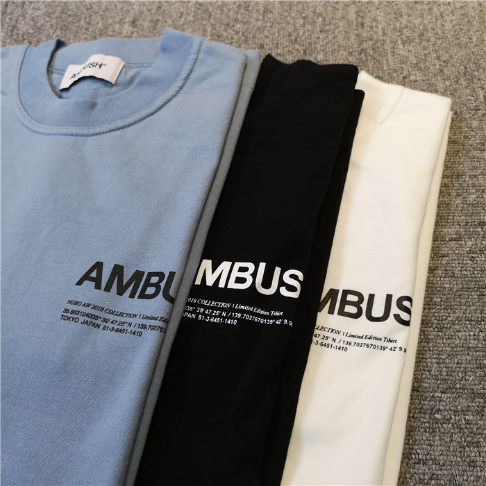 ¹ýÑé INS AMBUSH 18AW T-SHIRT BOX LOGO ´¿É«×Öĸ¶ÌÐäTÐôtee