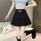 西装 灰色百褶裙短裙女春季 新款 裙小个子高腰显瘦a字0206r