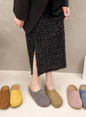 女春单勃肯鞋厚底包头半拖鞋外穿2026夏新款孕妇鞋防滑内增0123k