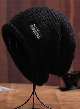 秋冬季帽子男款2025针织帽女士毛线冷帽保暖光头大头围1128n