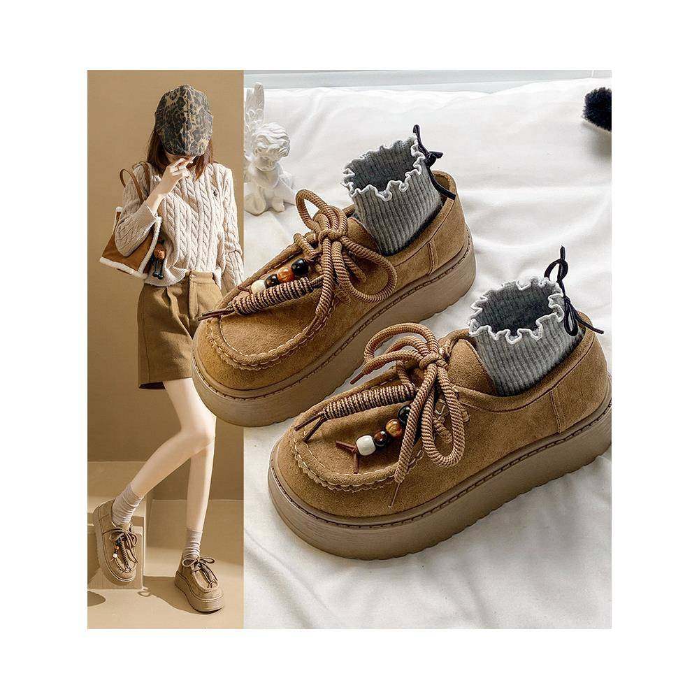 春秋厚底勃肯鞋女2026新款覆古英伦风小皮鞋一脚蹬懒人豆豆0121z,女鞋,勃肯鞋/软木鞋,淘宝优惠券,粉丝福利购,淘宝优惠卷