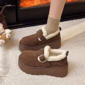 保暖羊羔绒毛毛勃肯鞋 女2026新款 子0116z 增高厚底加绒鞋 春季