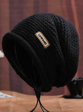 秋冬季帽子男2025新潮流暖针织帽大头围桩帽女冷帽1128n
