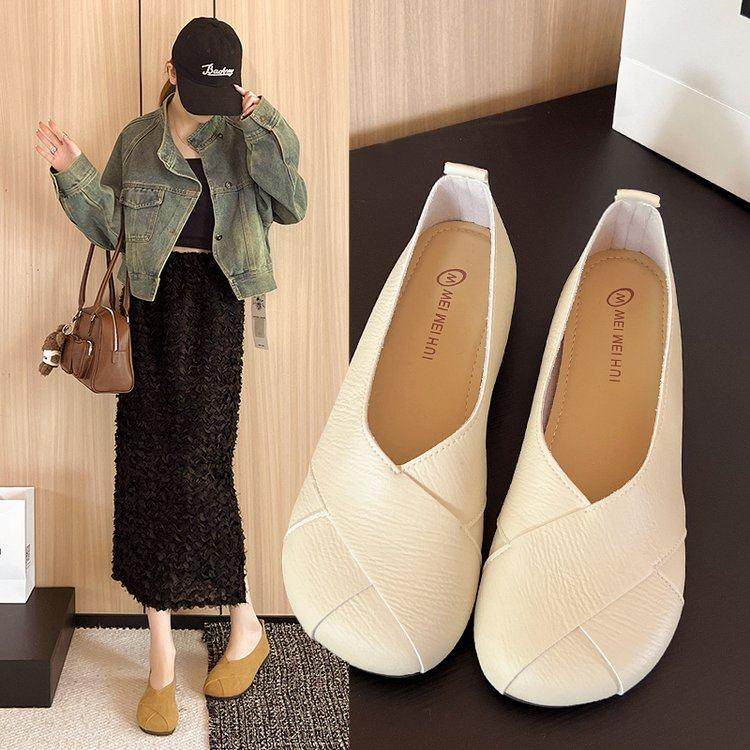 春秋平底软底小单鞋女2026新款浅口一脚蹬豆豆鞋女款孕妇鞋0125z,女鞋,勃肯鞋/软木鞋,淘宝优惠券,粉丝福利购,淘宝优惠卷