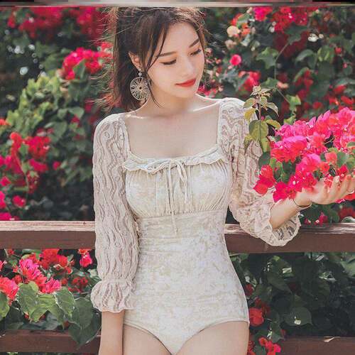 韩国新款连体女式泳衣性感裹腹显瘦Look仙女风格流行风格保0620z