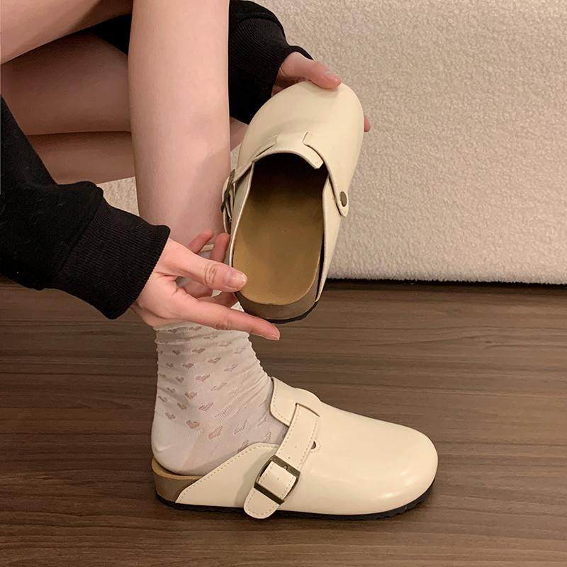 春秋厚底包头勃肯鞋女2026新款丑萌懒人一脚蹬外穿穆勒半拖0121z,女鞋,勃肯鞋/软木鞋,淘宝优惠券,粉丝福利购,淘宝优惠卷