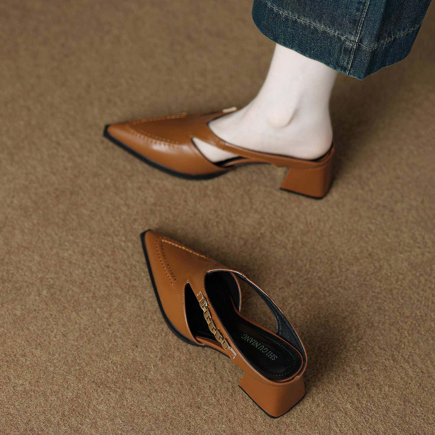 版包头半拖女款外穿2026春夏天新款火感高跟凉拖鞋0126w,女鞋,浅口单鞋,淘宝优惠券,粉丝福利购,淘宝优惠卷