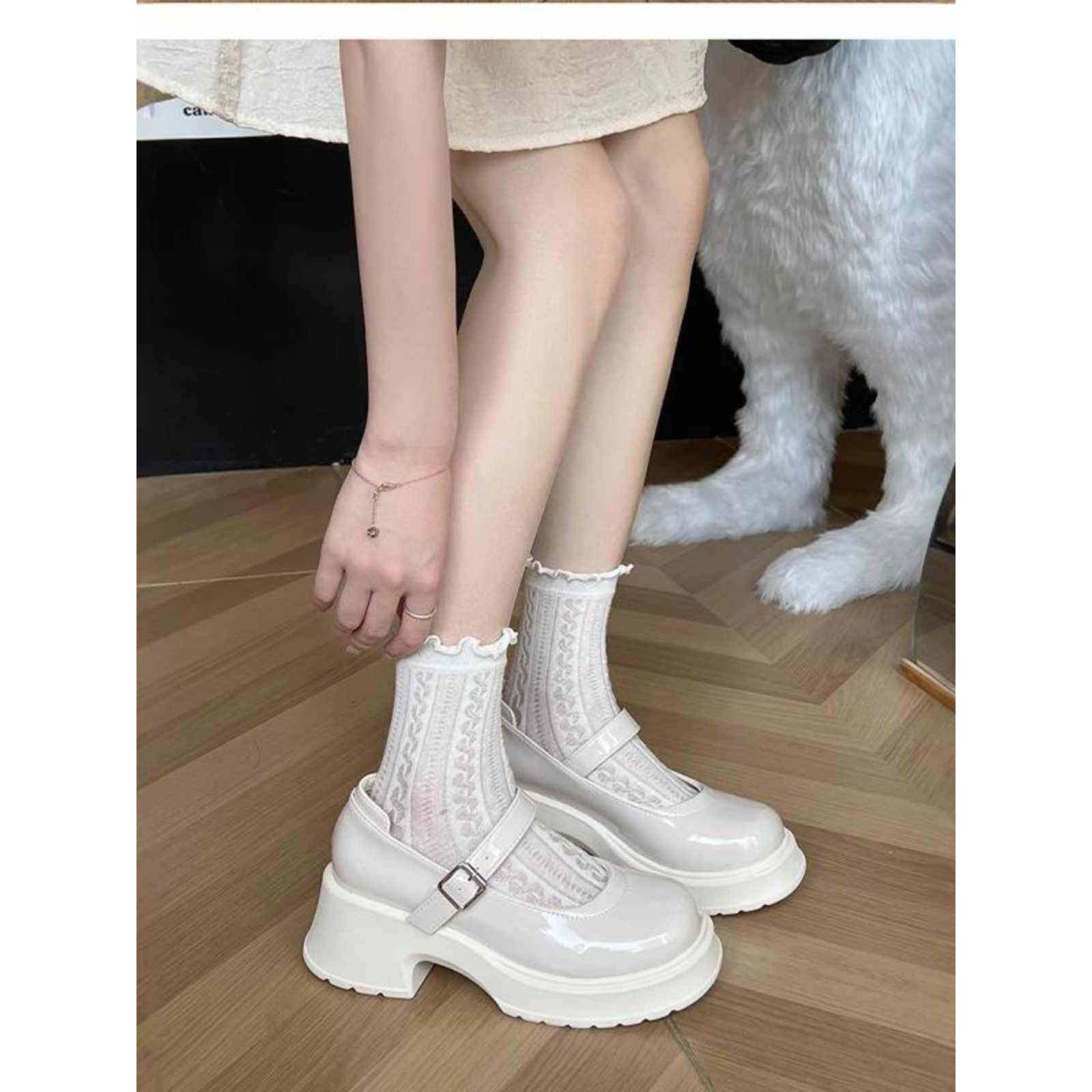 2026新款白色婚纱玛丽珍女鞋白色单鞋厚底6cm订婚鞋0126w,女鞋,浅口单鞋,淘宝优惠券,粉丝福利购,淘宝优惠卷